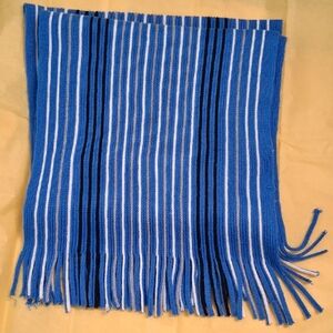 Blue and White Striped Scarf